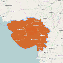 Map of  Gujarat - India  