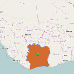 Map of  Côte d'Ivoire  