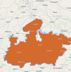 Map of  Madhya Pradesh - India  