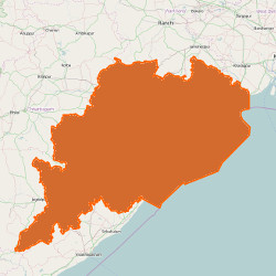 Map of  Odisha - India  